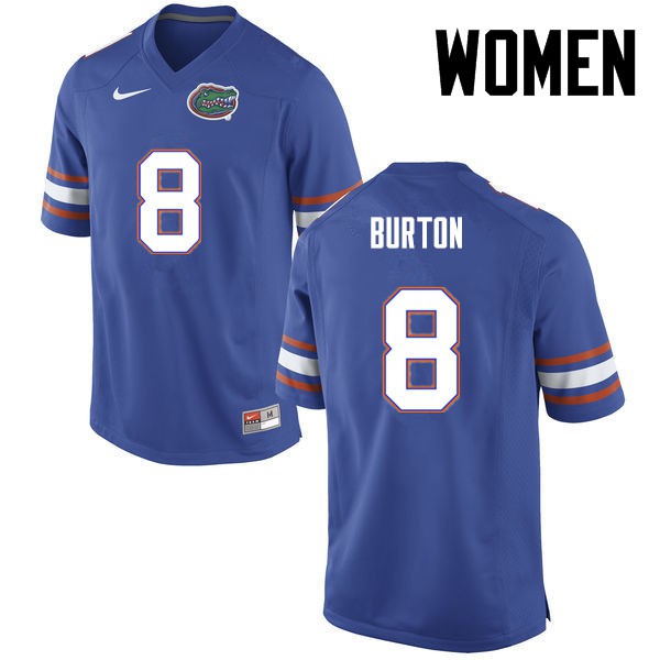 Florida Gators Women #8 Trey Burton College Football Jersey Blue